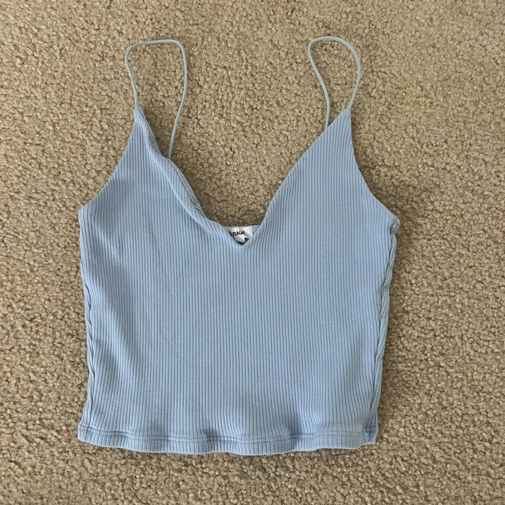 Garage Sky Blue Ribbed Camisole